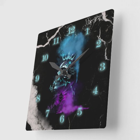 Fantasy Design | Cryptocurrency | Ethereum Marble スクエア壁時計 (傾斜)