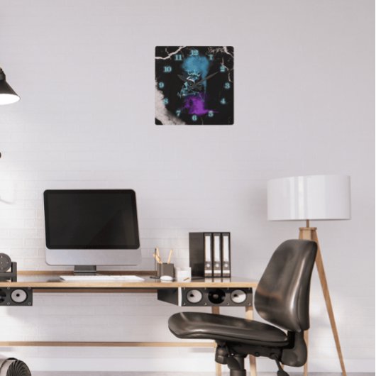 Fantasy Design | Cryptocurrency | Ethereum Marble スクエア壁時計