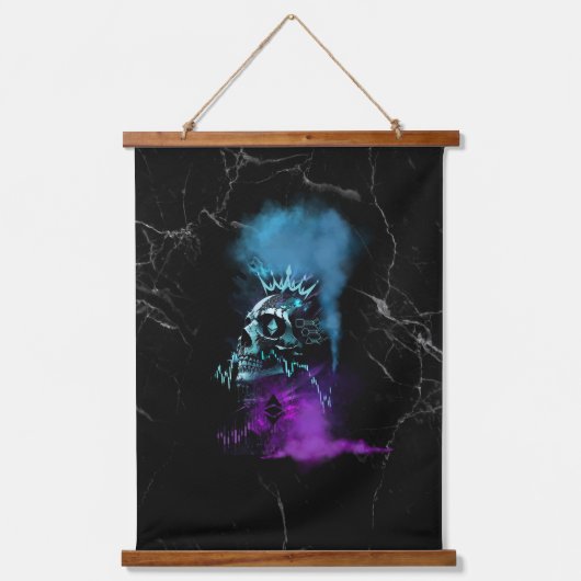 Fantasy Design | Cryptocurrency | Ethereum Marble 吊り下げ型タペストリー (正面)