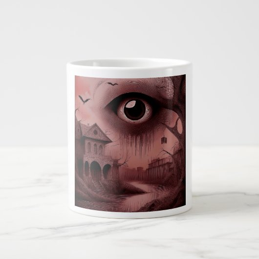 Fantasy: Dilapidated House With Giant Eyeball  ジャンボコーヒーマグカップ (正面)