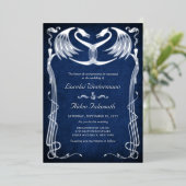 Fantasy Dragon Blue Wedding 箔招待状 (立ち正面)