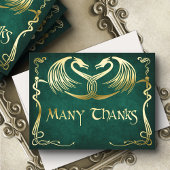 Fantasy Dragon Green Wedding Thank You Card 箔シーズンポストカード
