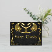 Fantasy Dragon Wedding Thank You Card 箔シーズンポストカード (立ち正面)