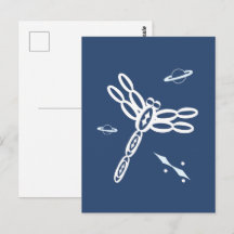 Fantasy Dragonfly and OuterSpace Rift, blue, white