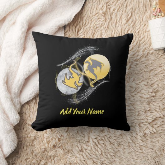 Fantasy Dragons Throw Pillow クッション (ブランケット)