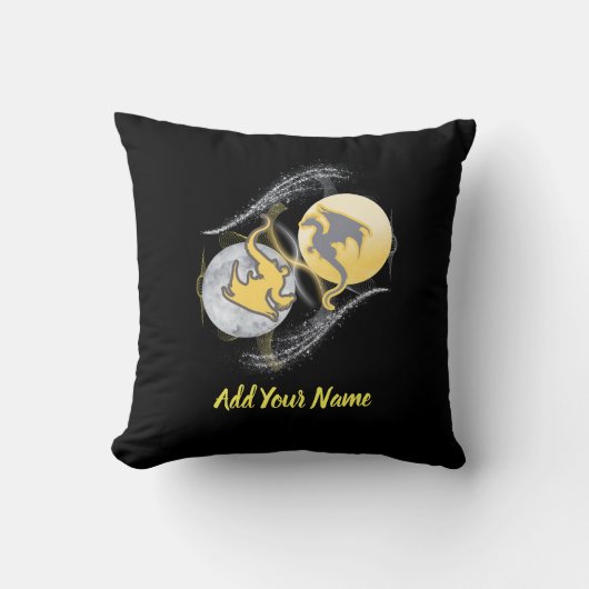 Fantasy Dragons Throw Pillow クッション (正面)