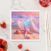 Fantasy Dream Beach With Beautiful Pink Starfish  スタンダードランチョンナプキン (インサイチュ)