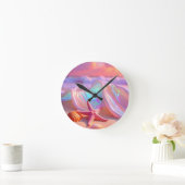 Fantasy Dream Beach With Beautiful Pink Starfish  ラウンド壁時計 (ホーム)