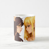 Fantasy Duo Art Mug – Horned Goddess & Elf Girl Il コーヒーマグカップ (中央)