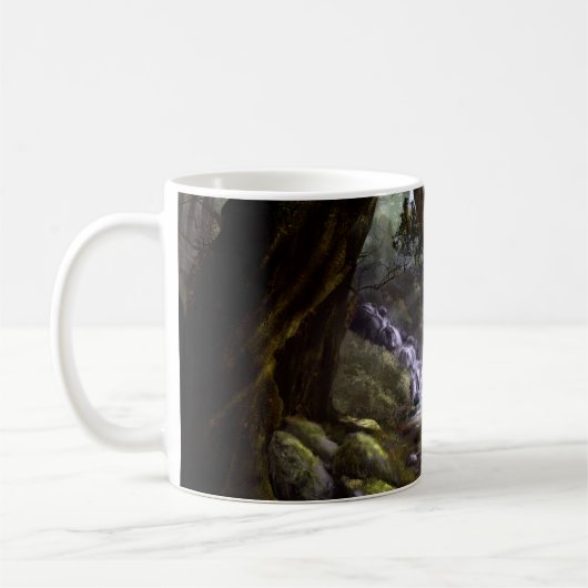 Fantasy elven forest picture / wall art コーヒーマグカップ (左)