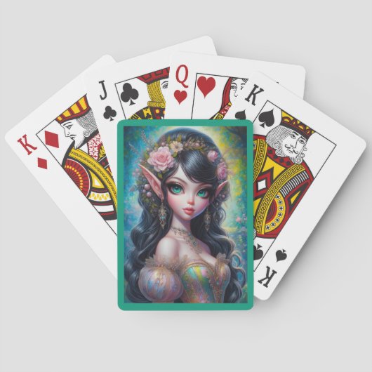 Fantasy Elven Woman Playing Cards トランプ (裏面)