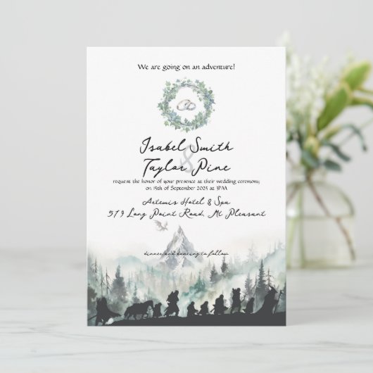 Fantasy Elvish Wedding Invitation 招待状 (スタンド正面)