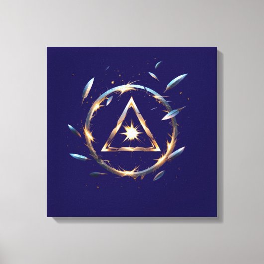 Fantasy Emblem with Floating Blades – Magical Ener キャンバスプリント (正面)