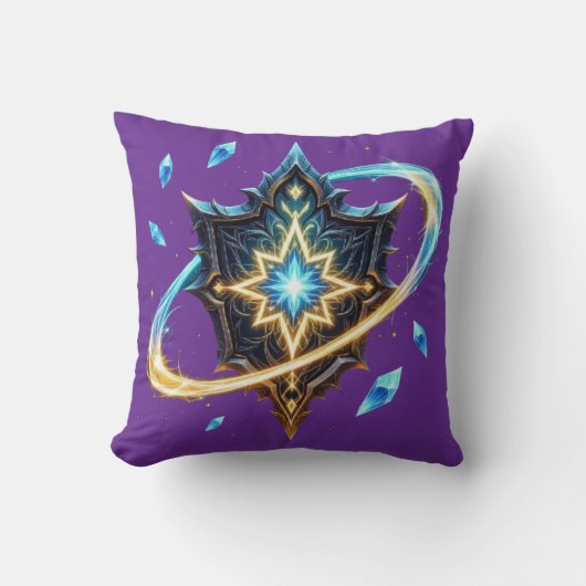 Fantasy Emblem with Floating Blades – Magical Ener クッション (正面)