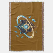 Fantasy Emblem with Floating Blades – Magical Ener スローブランケット (正面縦)