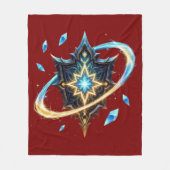 Fantasy Emblem with Floating Blades – Magical Ener フリースブランケット (正面)