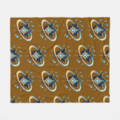 Fantasy Emblem with Floating Blades – Magical Ener フリースブランケット (正面(横))