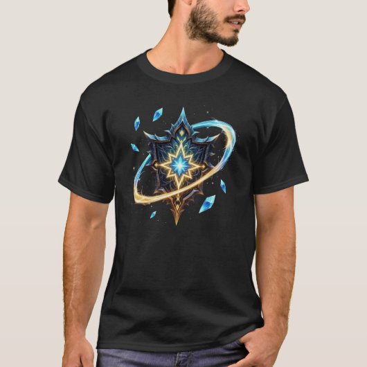 Fantasy Emblem with Floating Blades – Magical Ener Tシャツ (正面)