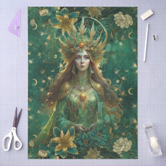 Fantasy Emerald Forest Queen Decoupage 薄葉紙 (クラフト)