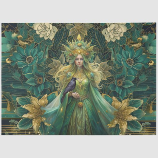 Fantasy Emerald Queens of the Forest Decoupage 薄葉紙 (正面)
