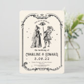 Fantasy Engraving Art Medieval Wedding 招待状 (スタンド正面)