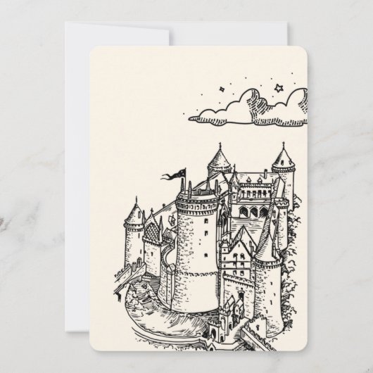 Fantasy Engraving Art Medieval Wedding 招待状 (裏面)