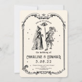 Fantasy Engraving Art Medieval Wedding 招待状 (正面)