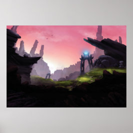 Fantasy epic valley print. ポスター