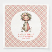 Fantasy Fairy Blush Pink 1st Birthday Party Napkin (正面)