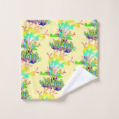 Fantasy Floral Pale Yellow バスタオルセット (ウォッシュタオル)