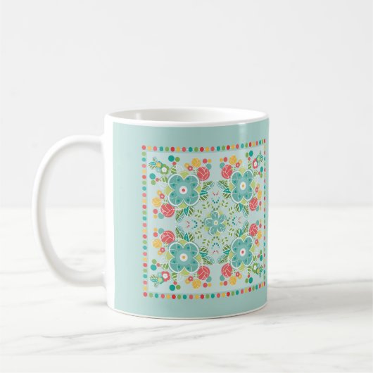 Fantasy Floral Tile-Summer Meadow  コーヒーマグカップ (左)