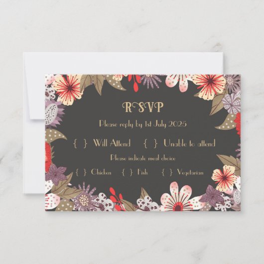 Fantasy Flower - Wedding RSVP card (正面)