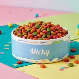 Fantasy Flowers Blue Green Ceramic Pet Bowl ボウル