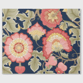 Fantasy flowers in retro,  vintage,  jacobean embr ラッピングペーパー (フラット)