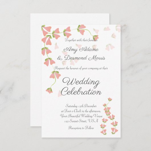 Fantasy Flowers Wedding Invite 招待状 (正面/裏面)