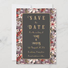 Fantasy Flowers - wedding save the date card セーブザデート