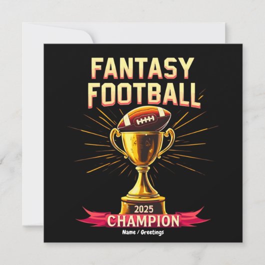 Fantasy Football 2025 Funny Champ Football Design  招待状 (正面)