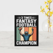 Fantasy Football Funny 3 Time Champion  カード (黄色い花)