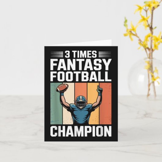 Fantasy Football Funny 3 Time Champion  カード (黄色い花)