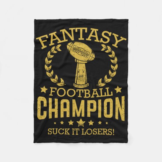 Fantasy Football Funny Champ Champion Draft 2019 フリースブランケット (正面)