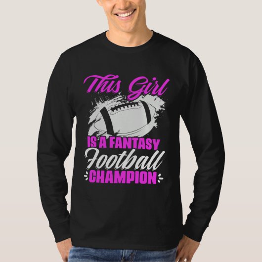 Fantasy Football Girl Football Player Fantasy Foo Tシャツ (正面)