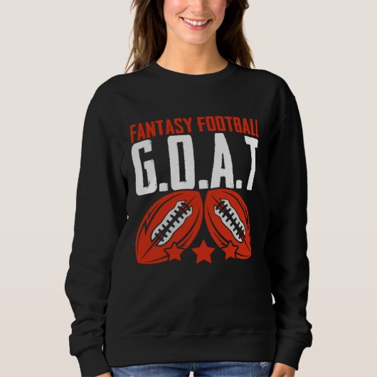 Fantasy Football Goat  Football Player Fantasy Foo スウェットシャツ (正面)