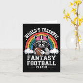 Fantasy Football Loser Trophy Last Place Funny Rac カード (黄色い花)