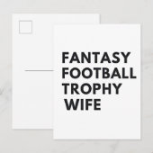 Fantasy Football Trophy Wife Funny Couples  インビテーションポストカード (正面/裏面)
