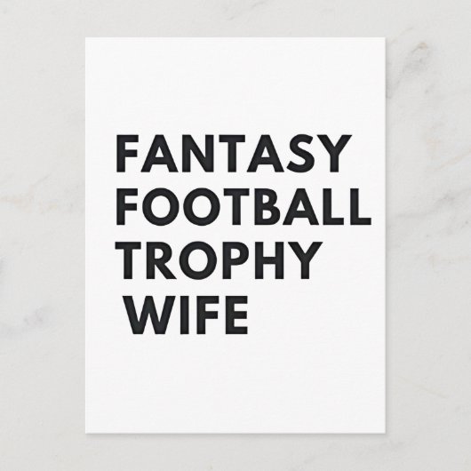 Fantasy Football Trophy Wife Funny Couples  案内ポストカード (正面)