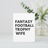 Fantasy Football Trophy Wife Funny Couples  案内ポストカード (スタンド正面)