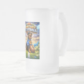 Fantasy football with dog フロストグラスビールジョッキ (正面右)