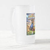 Fantasy football with dog フロストグラスビールジョッキ (正面左)