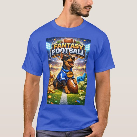 Fantasy football with dog tシャツ (正面)
