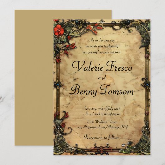 Fantasy Frame Flowers 招待状 (正面/裏面)